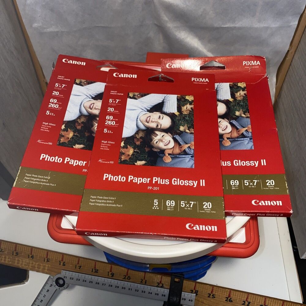 Canon Photo Paper Plus Glossy II - 5"x7", 20 Sheets (2311B024) LOT OF 3
